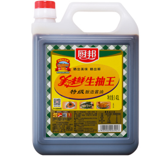 厨邦酱油美味鲜生抽王1.43L家庭鲜生抽酿造蒸鱼调味凉拌炒菜酱油