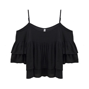 超仙女气质棉麻亚麻宽松一字领漏肩吊带娃娃衫旅游度假韩国上衣夏