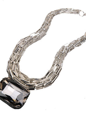 高端大气奢华水晶满钻夸张项链