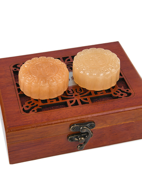 月饼天然玉石招财纳福中秋摆件