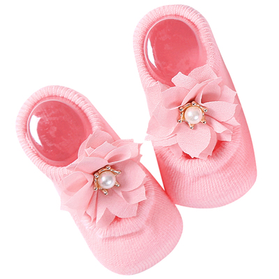 婴儿袜子春秋薄款纯棉防滑公主风