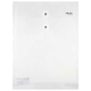 得力透明档案袋a4大号加厚绕绳子文件袋简约塑料学生用办公文件收纳人事简历资料袋大容量合同文件袋批发5511