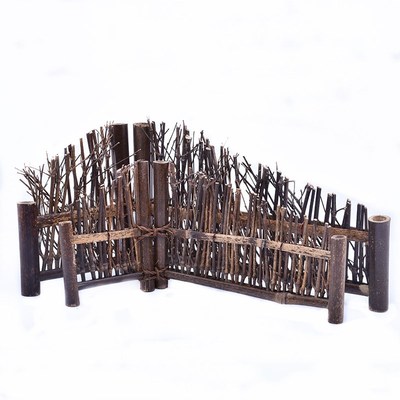 屏风日式茶台园艺装饰摆件竹篱笆