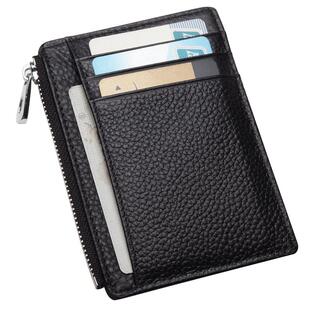 卡帝乐鳄鱼卡包男薄款头层牛皮拉链卡片包多卡位银行卡套真皮卡夹