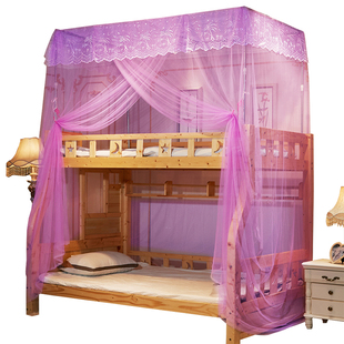 蚊帐子母床上下铺一体式1.2米1.5米儿童床双层高低床铁架实木床