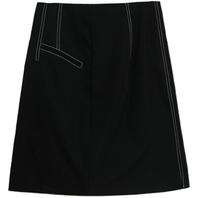 nowshow朗香撞色切线修身半裙