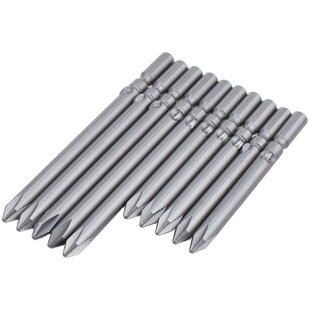 尼高802十字电批头6厘电批咀6mm圆柄S2电动螺丝刀起子头加长强磁