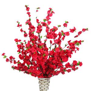仿真桃花枝客厅假腊梅花单支塑料花干花摆件室内装饰树枝落地插花