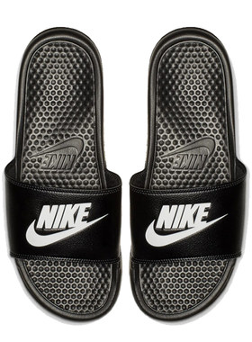 nike黑白字母男女凉拖鞋