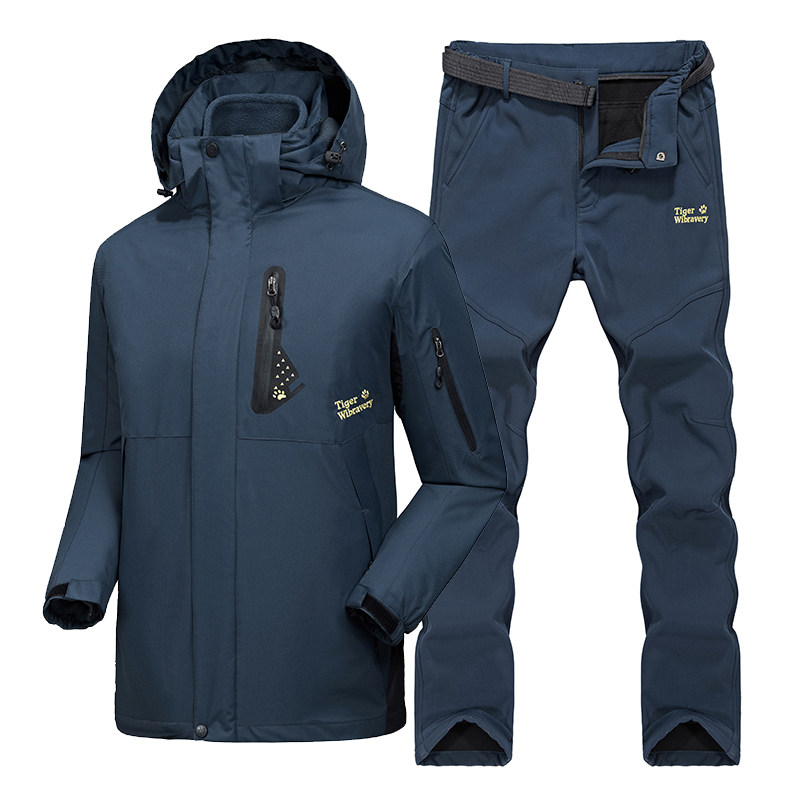 新款冬季冲锋衣裤男套装女三合一两件套加厚防风衣户外登山滑雪服