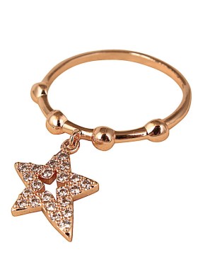 可爱微镶吊坠戒指时尚百搭