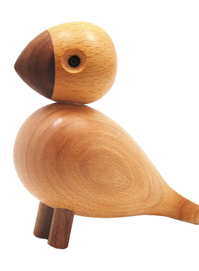 爱情鸟初森实木北欧卧室木偶摆件