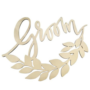 婚礼椅背挂饰Bride Groom新娘新郎装饰木质挂件标志Wedding Signs