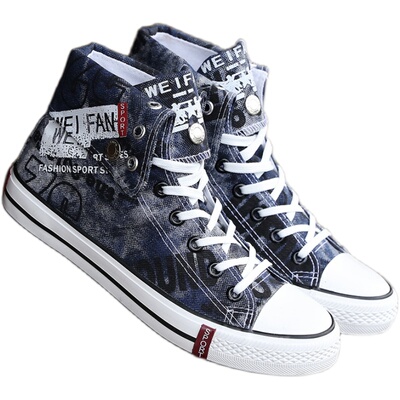 春夏季韩版潮透气布鞋时尚男高帮