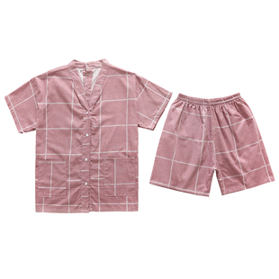 伊沓乾艾灸服纯棉前后背开扣大码男针灸服女套装汗蒸理疗开衫按摩