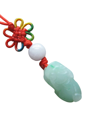 精品吉祥物天然玉吊坠翡翠双貔貅挂饰手机饰品玉佩项链