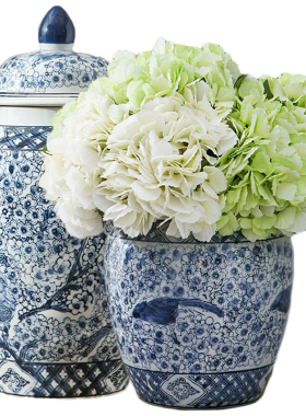 新古典风轻奢组合花鸟装饰盖摆件