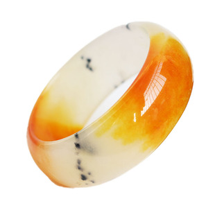 玉手镯 云南黄龙玉色冰种水草手镯石英岩玉加宽加厚黄龙玉镯子