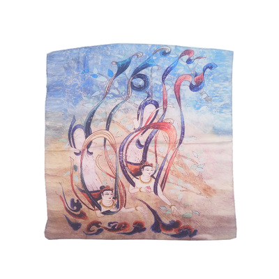 真丝小方巾桑蚕丝50cm反弹琵琶