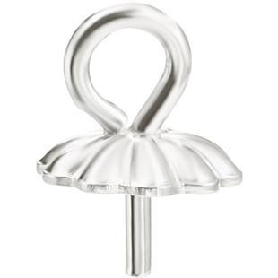 925纯银diy配件吊坠扣头圆珠托耳环杯珍珠托盘吊坠空托项坠托配饰