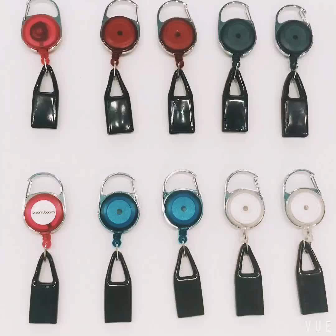 Translucent Retractable Reels Key Ring Keychain Metal Plastic Key