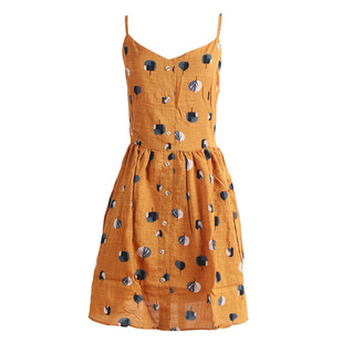 【买一送一】小个子沙滩裙小黄裙海边度假连衣裙显瘦吊带露背短裙