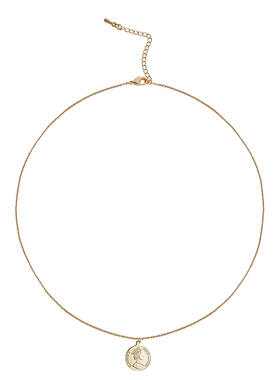 欧美ins风防过敏太钢复古潮流个性硬币项链浮雕立体女王头像气质