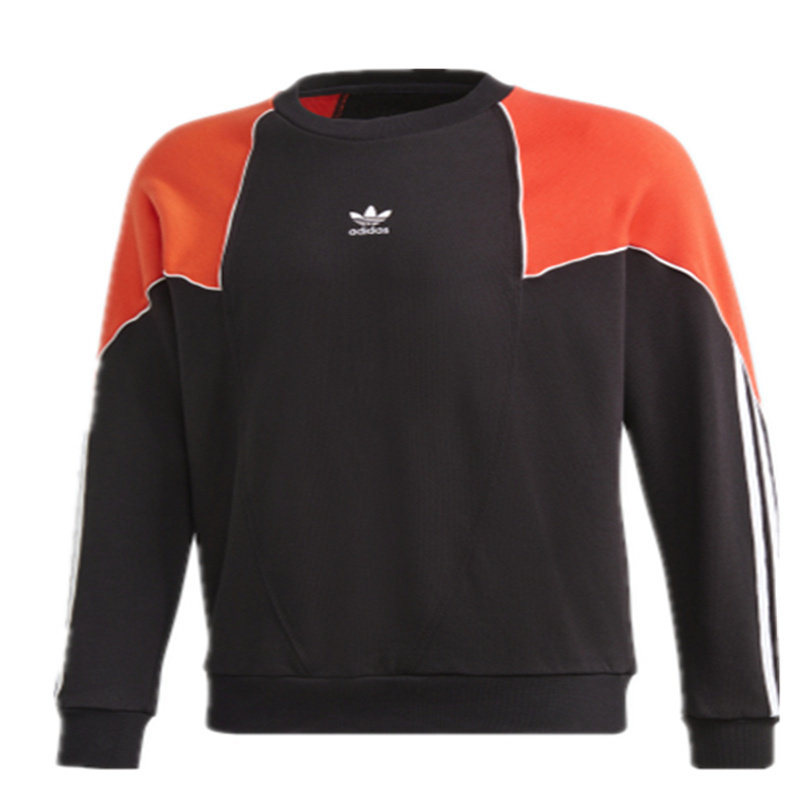 9月adidas三叶草crew拼接色卫衣