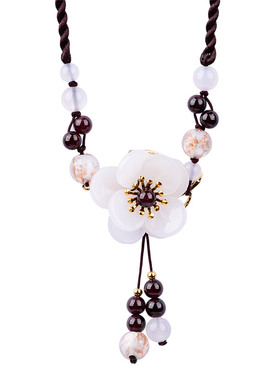 琉璃石榴石古风挂件汉服锁骨链