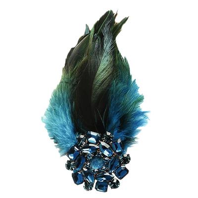 伶达原创饰品蓝色花轮羽毛合唱