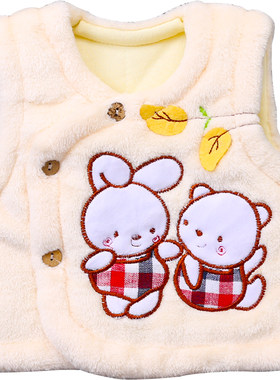 春秋新生儿衣服保暖纯棉外穿马甲