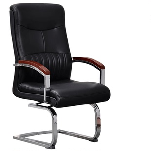 可旋转弓形电脑椅真皮艺会议椅书桌椅座椅职员办公椅子老板椅家用