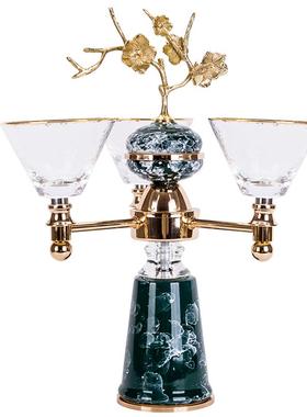 欧式风玻璃样板间酒店餐桌烛台