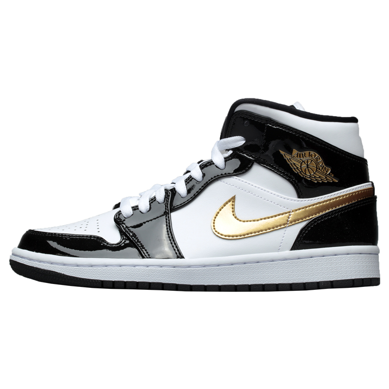 牛哄哄Air Jordan 1 Mid AJ1小黑金脚趾中帮852542-BQ6931-007