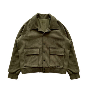 【断码清仓特价款】arnodefrance麂皮绒Over版型潮牌短款夹克外套