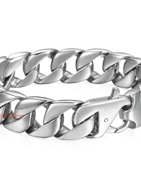 韩版青少年霸气风钛钢不掉色手环