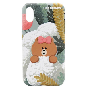 ！line布朗熊iPhonex卡通手机壳XS苹果7/8plus双层防摔保护套