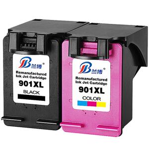兰博兼容hp901墨盒 惠普HP4500墨盒 J4660 j4580 J4640 J4680打印机901XL黑色彩色墨盒大容量 可加墨