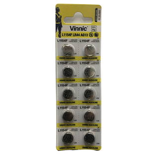 vinnic纽扣L1154F ag13 A76 lr44纽扣电池玩具姬存希眼霜10粒包邮