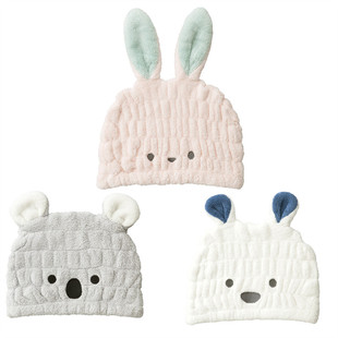 包邮 日本采购carari zooie干发带干发帽儿童干发帽兔子小熊考拉