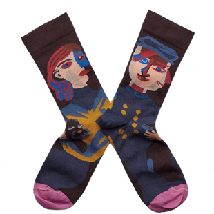 买3送1 现货 法国Bonne Maison 抽象艺术彩色卡通文艺潮袜 女袜子