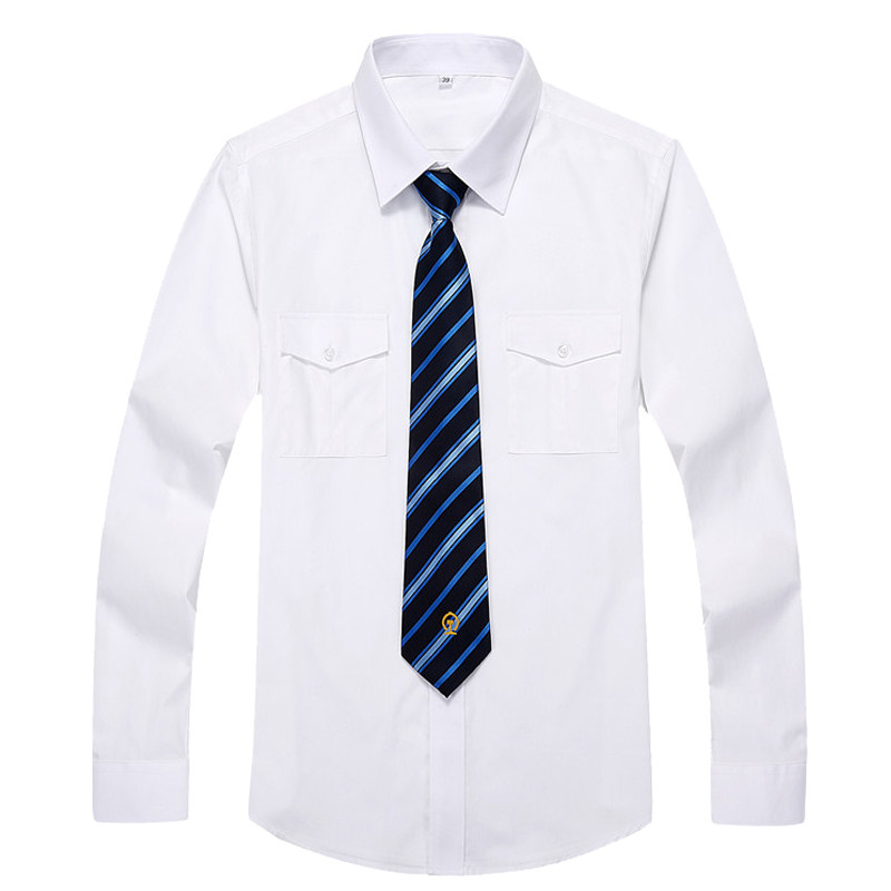 铁路制服白衬衫短袖双口袋长袖工务段工作服男女铁路新式路服衬衣