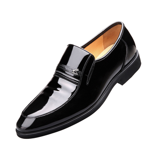 男士皮鞋男真皮春秋季内增高男鞋青年商务正装亮面英伦韩版结婚鞋