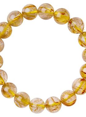 天然金发晶手链巴西钛晶原石水晶