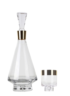 新古典风透明玻璃金边样板间酒具