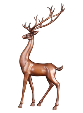 徽匠铜韵梅花鹿轻奢风办公室摆件