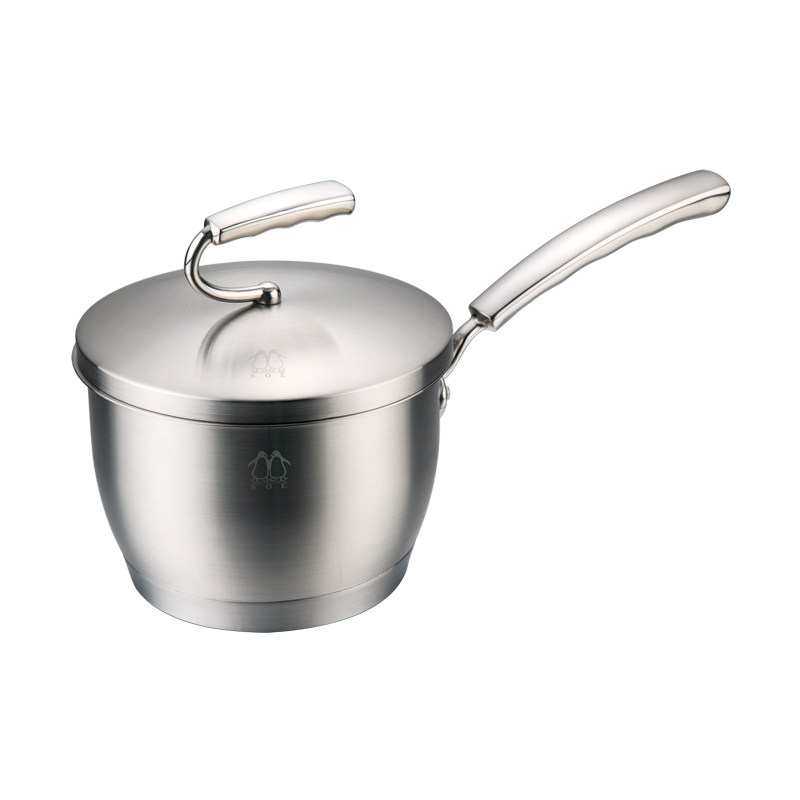 顺发名门18cm单柄汤锅奶锅三层复合底无涂层304不锈钢电磁炉通用