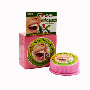 泰国RASYAN 牙膏洗牙粉 亮白牙齿去除烟茶黑黄渍 清新口气25g代购