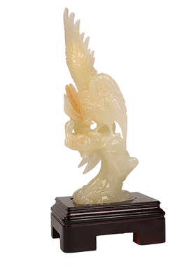 天然玉石鹦鹉摆件客厅酒柜装饰品