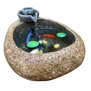 天然鹅卵石流水摆件室内招财中式转运石禅意石来运转小美庭院